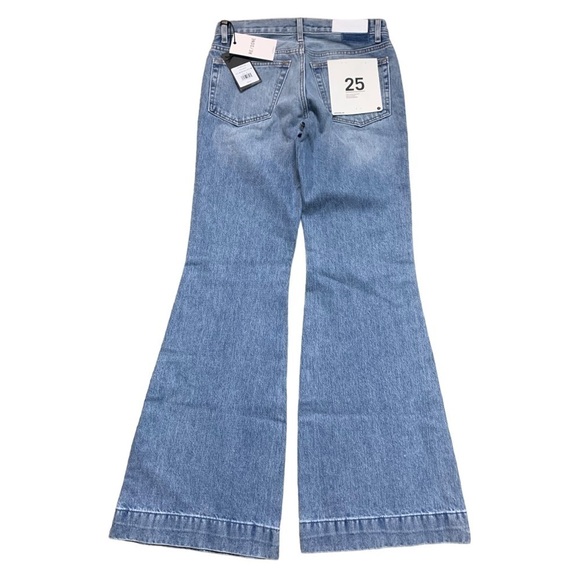 RE/DONE 70s Low-Rise Bell Bottom Jeans In Lake Blue New With Tags Size 25 - Picture 4 of 16